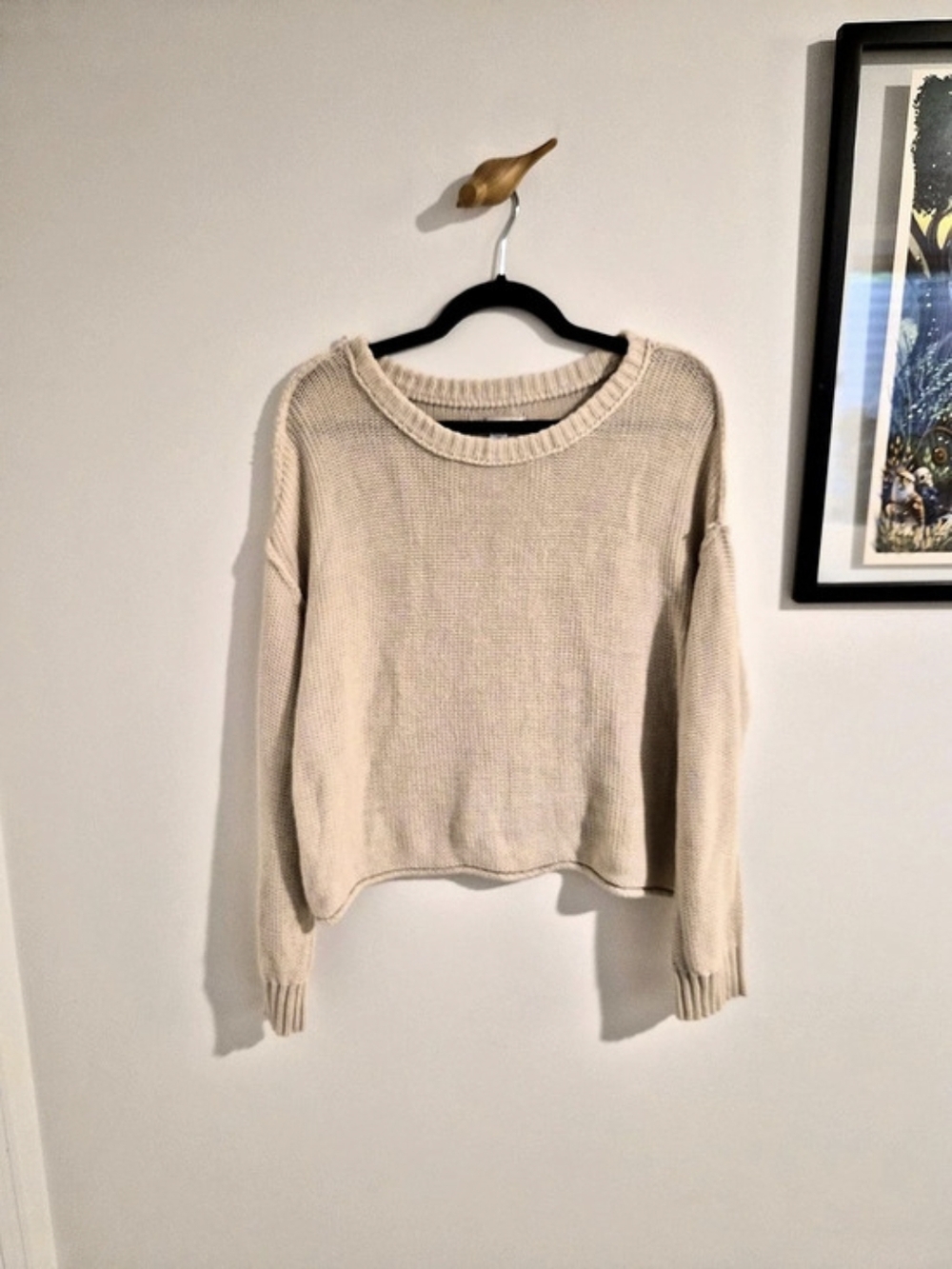 American Eagle | Cream Cotton Cropped Sweater